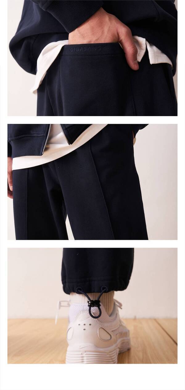 GIGASANSE 纯棉厚实设计感卫裤