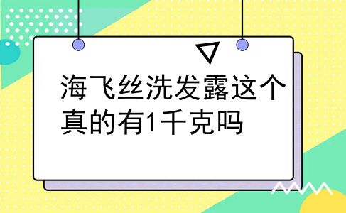 海飞丝洗发露这个真的有1千克吗