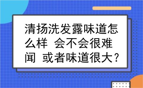 清扬洗发露味道怎么样 会不会很难闻 或者味道很大？