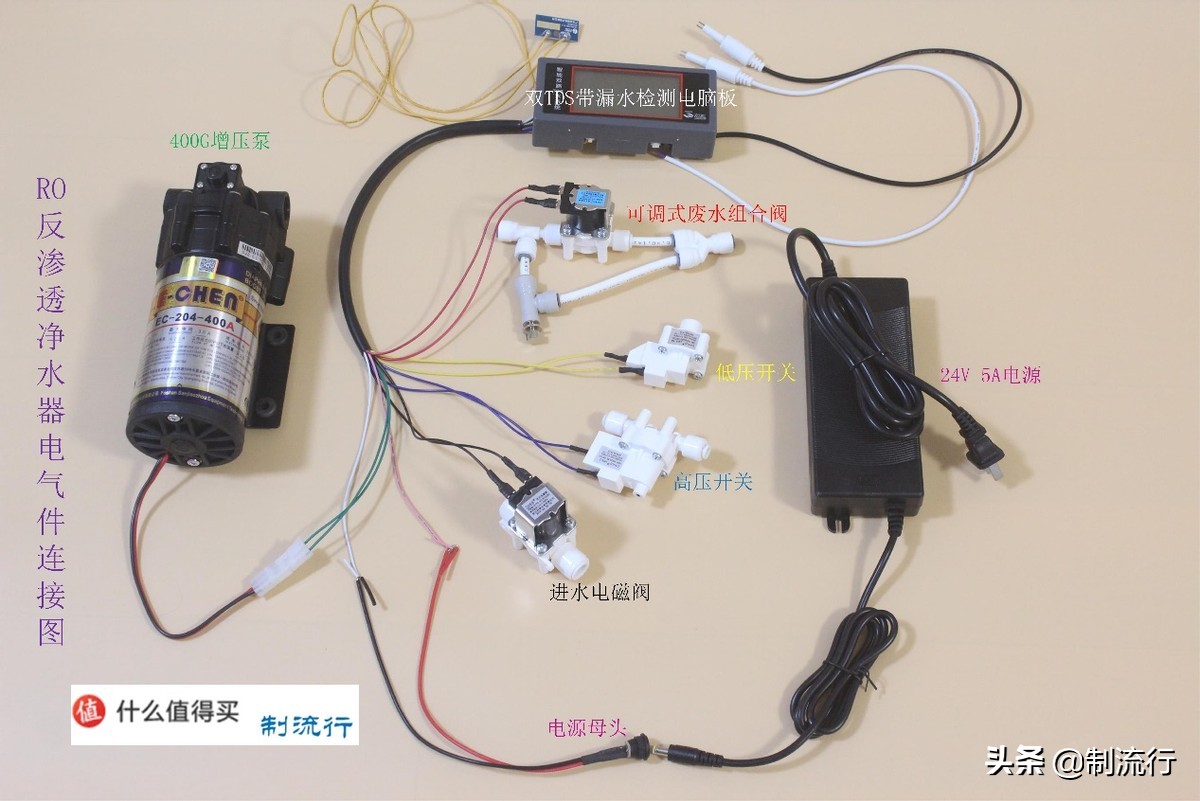 反渗透净水机安装图解，自制DIY家用RO反渗透净水器
