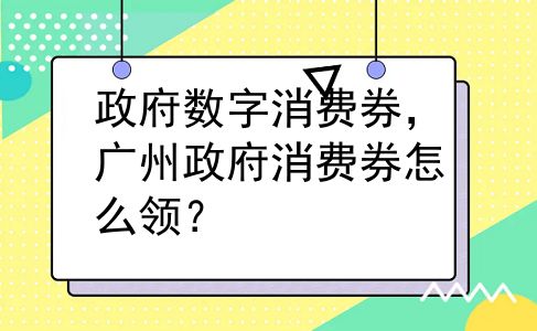 政府数字消费券，广州政府消费券怎么领？