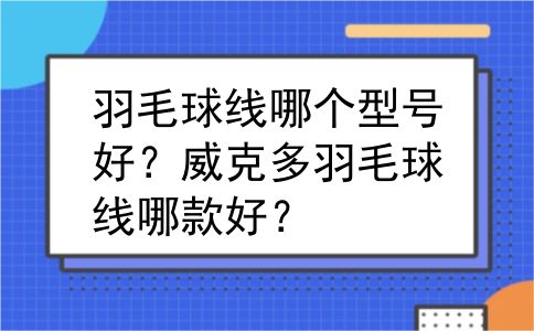 羽毛球线哪个型号好？威克多羽毛球线哪款好？