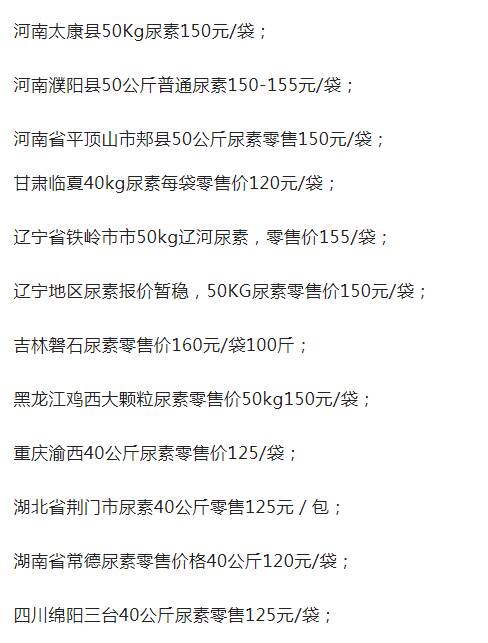 50公斤尿素多少钱一袋，农业用尿素多少钱一吨（最新化肥报价出来了）?